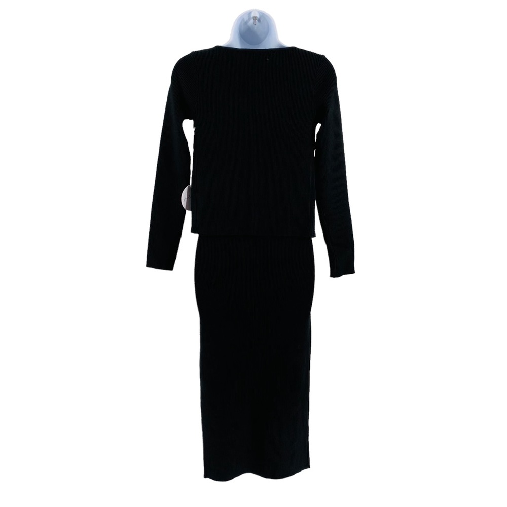 Petal & Pup NEW Luna 3 Piece Knitted Set Black Sweater Midi Dress Size XS - Picture 10 of 14